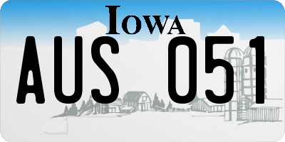 IA license plate AUS051