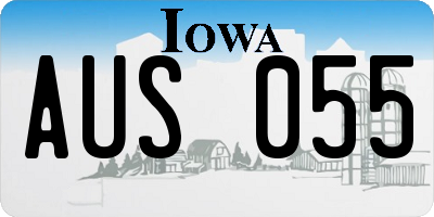 IA license plate AUS055