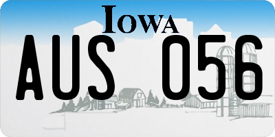 IA license plate AUS056