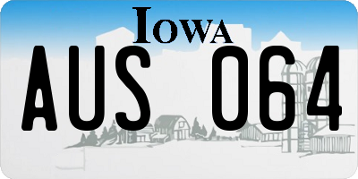 IA license plate AUS064