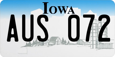 IA license plate AUS072