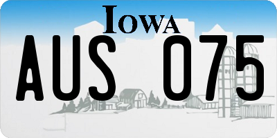 IA license plate AUS075