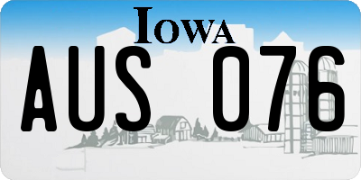 IA license plate AUS076