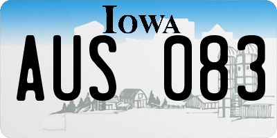 IA license plate AUS083