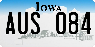 IA license plate AUS084