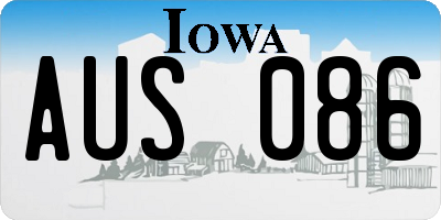 IA license plate AUS086