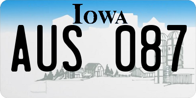 IA license plate AUS087