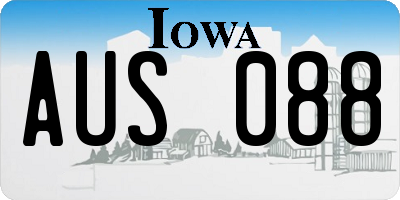 IA license plate AUS088