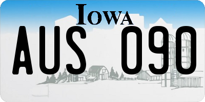 IA license plate AUS090
