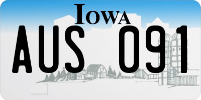 IA license plate AUS091