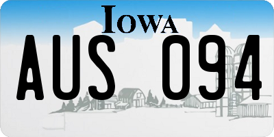 IA license plate AUS094
