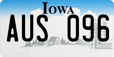 IA license plate AUS096