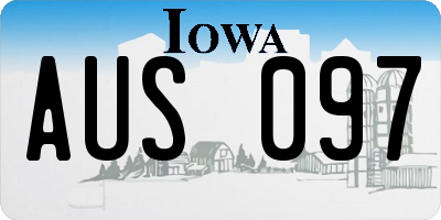 IA license plate AUS097