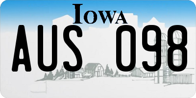 IA license plate AUS098