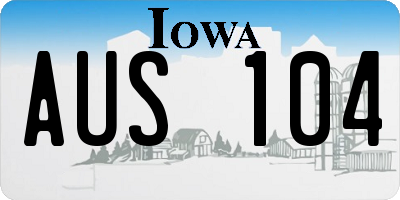 IA license plate AUS104