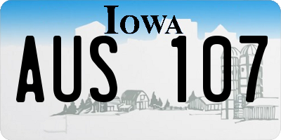 IA license plate AUS107