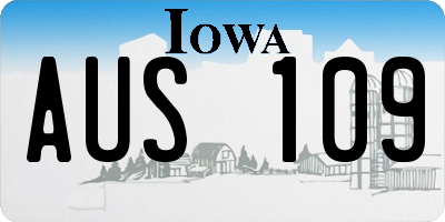 IA license plate AUS109