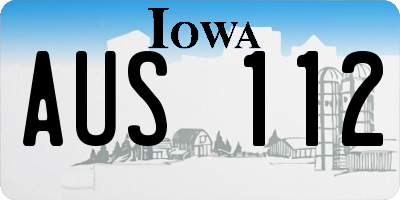 IA license plate AUS112