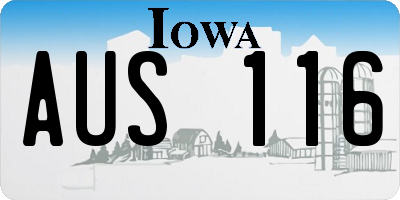 IA license plate AUS116