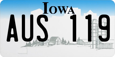IA license plate AUS119