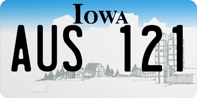IA license plate AUS121
