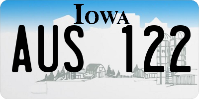 IA license plate AUS122