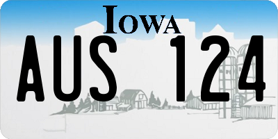 IA license plate AUS124