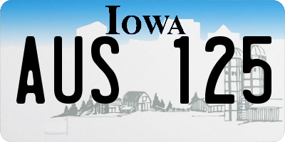 IA license plate AUS125