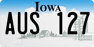 IA license plate AUS127