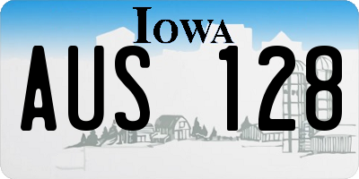 IA license plate AUS128