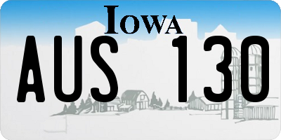 IA license plate AUS130