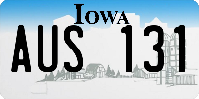 IA license plate AUS131