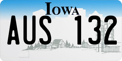 IA license plate AUS132