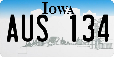 IA license plate AUS134
