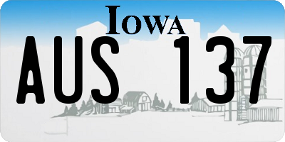 IA license plate AUS137