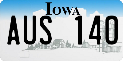 IA license plate AUS140
