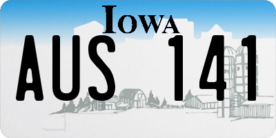 IA license plate AUS141