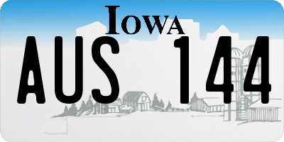 IA license plate AUS144