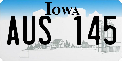 IA license plate AUS145