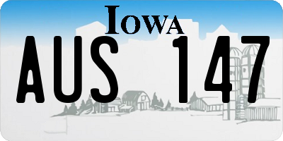 IA license plate AUS147