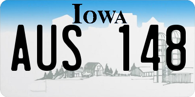 IA license plate AUS148