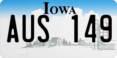IA license plate AUS149