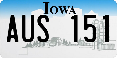 IA license plate AUS151