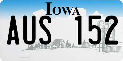 IA license plate AUS152