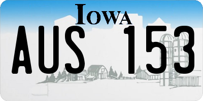 IA license plate AUS153