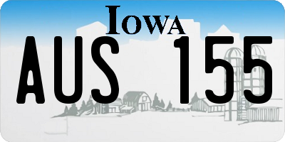 IA license plate AUS155