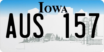 IA license plate AUS157