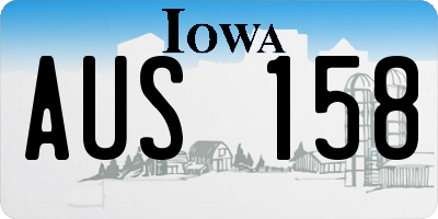 IA license plate AUS158