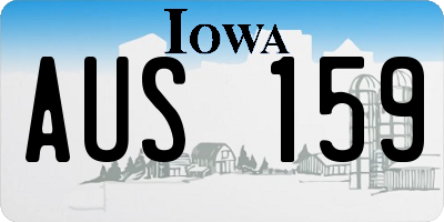 IA license plate AUS159