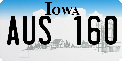 IA license plate AUS160